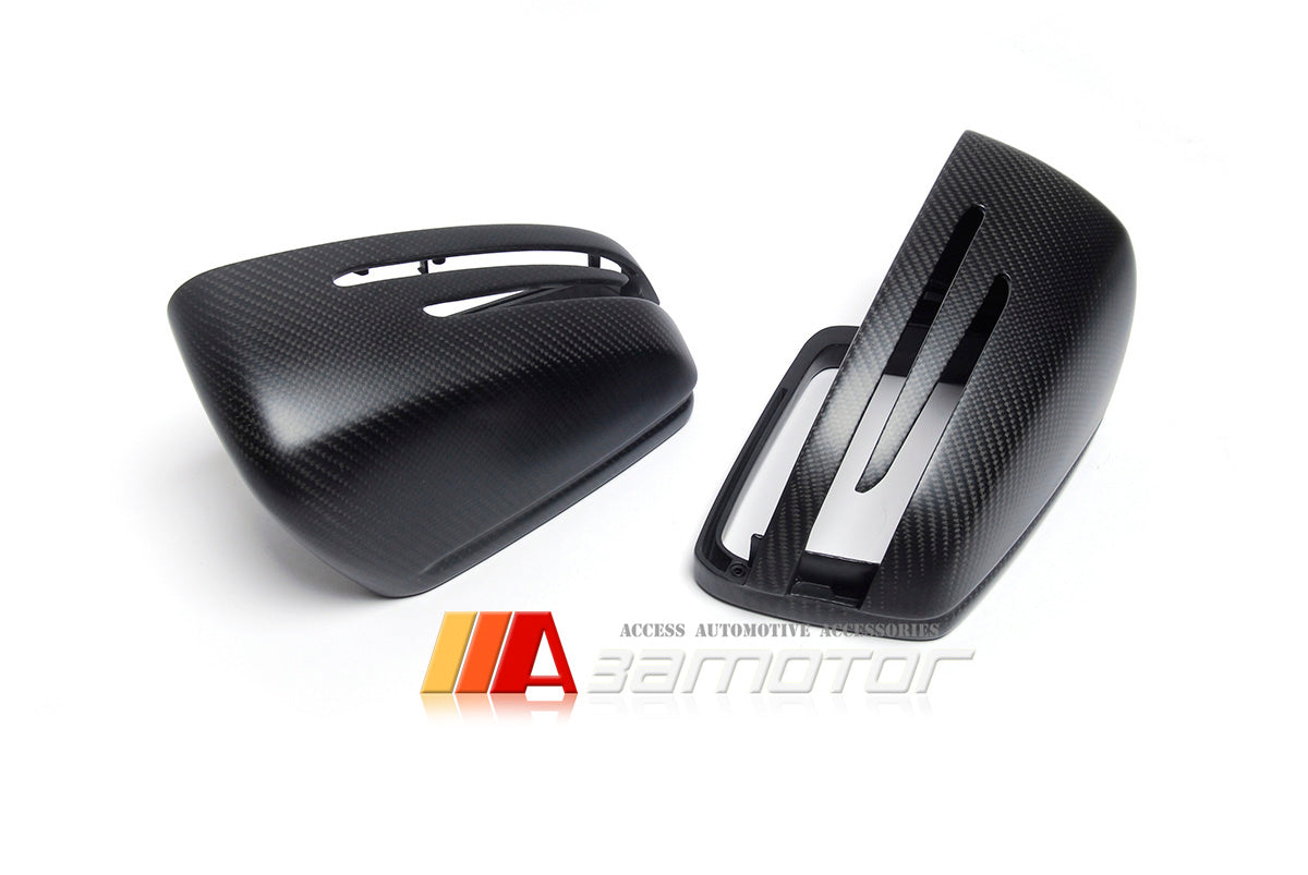 Replacement Matte Carbon Fiber Side Mirrors Set fits Mercedes W204 / C204 / W212 / W207 / W221 / C117 / W218 / W216 / X204