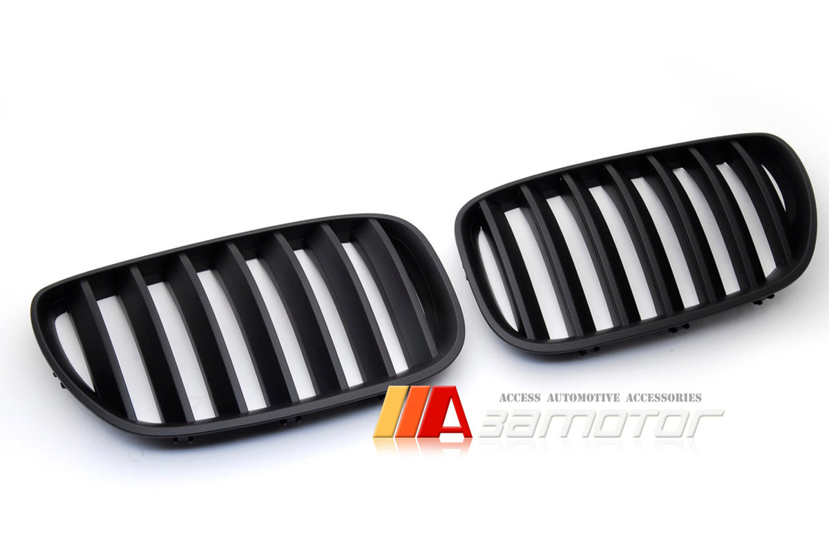Matte Black Front Kidney Grilles Set fit for 2004-2006 BMW E53 LCI X5