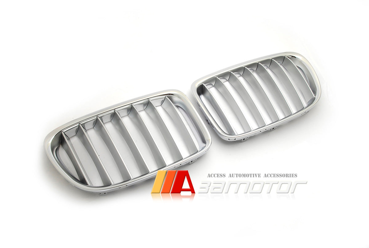 Matte Titanium Front Kidney Grilles Set fit for 2009-2014 BMW E84 X1
