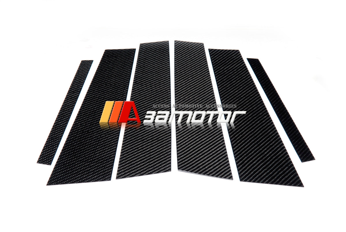 Carbon Fiber Door B Pillar Panel Trim Covers 6 PCS Set fits 2012-2018 BMW F30 3-Series Sedan