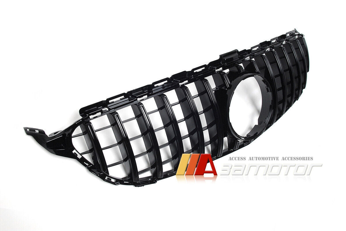 All Black GT Style Front Grille fit for 2015-2018 Mercedes W205 / S205 / C205 / A205 C-Class