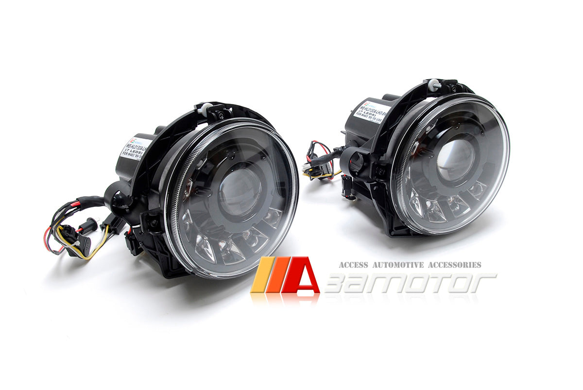 Black Housing LED Projector Head Lights Set fit for 1999-2006 Mercedes W463 G-Class