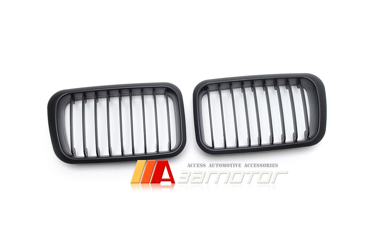 Matte Black Front Kidney Grilles Set fit for 1992-1996 BMW E36 3-Series Pre-LCI & E36 M3