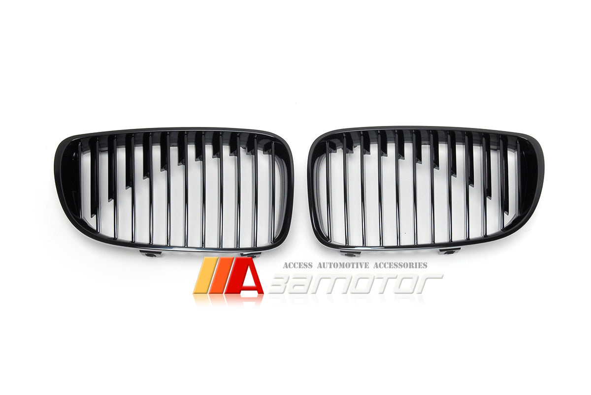 Gloss Black Front Kidney Grilles Set fit for 2007-2011 BMW E82 / E88 / E87 LCI / E81 1-Series