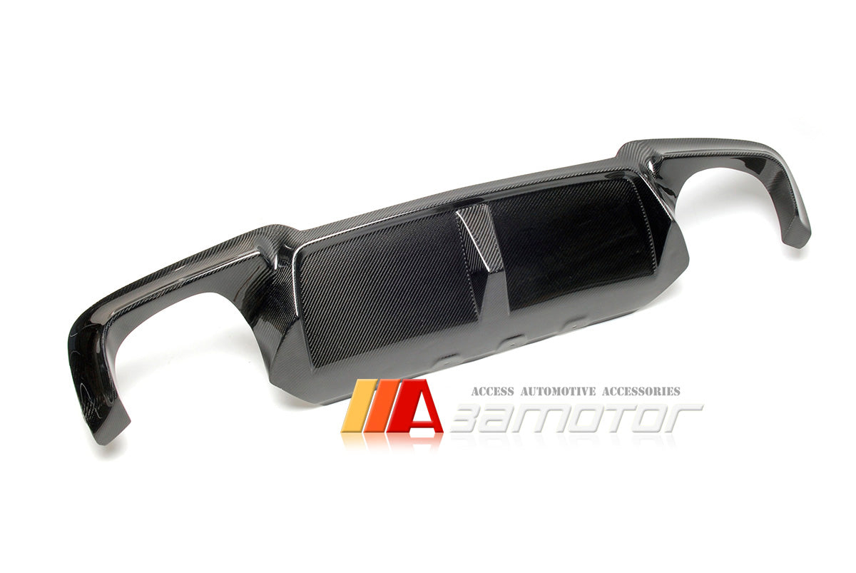 Carbon Fiber Big Fin Style Rear Bumper Diffuser Quad fit for 2012-2016 BMW F10 M5