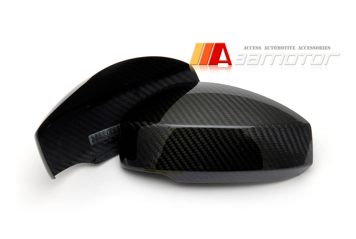 Dry Carbon Fiber Side Mirror Cap Cover Trims Set fit for 2003-2009 Nissan 350Z Coupe / Z33 Z Fairlady