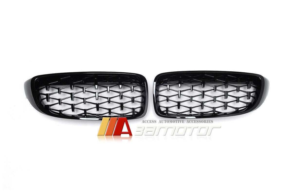 Gloss Black Diamond Style Front Grilles fit for 2014-2020 BMW F32 F33 F36 4-Series / F80 M3 / F82 M4