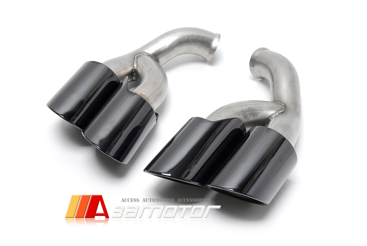 Quad Muffler Rear Exhaust Black Tail Pipes fit for 2015-2017 Porsche Cayenne V6 V8
