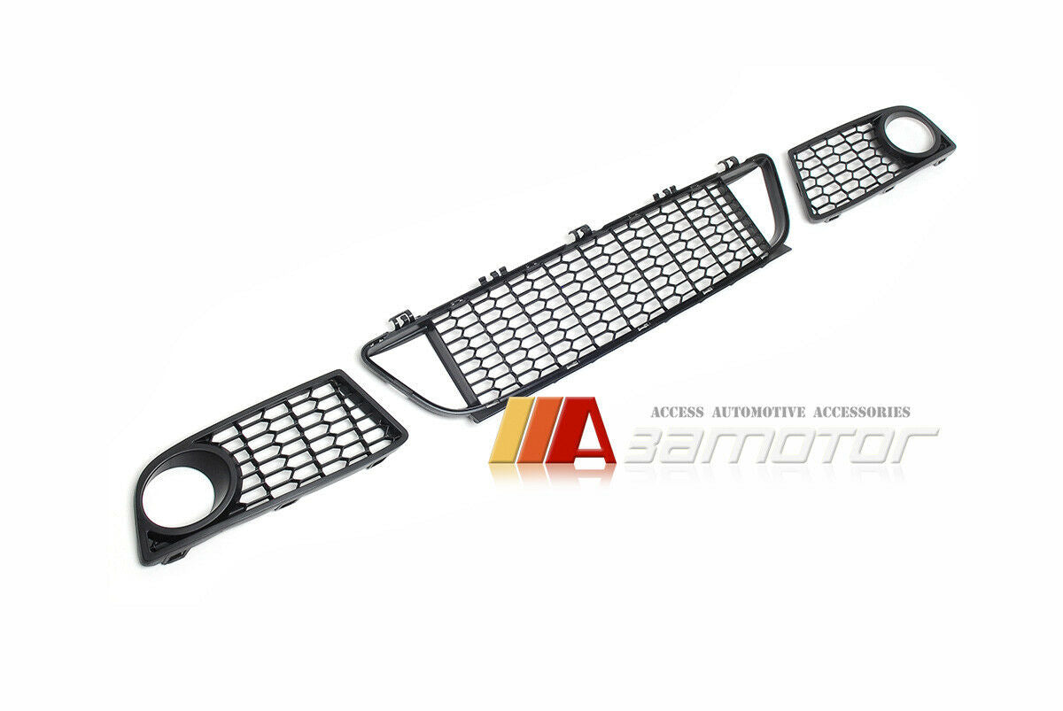 Front Lower Grille & Fog Light Cover Set fit for 2011-2014 BMW F20 / F21 1-Series Pre-LCI M Sport