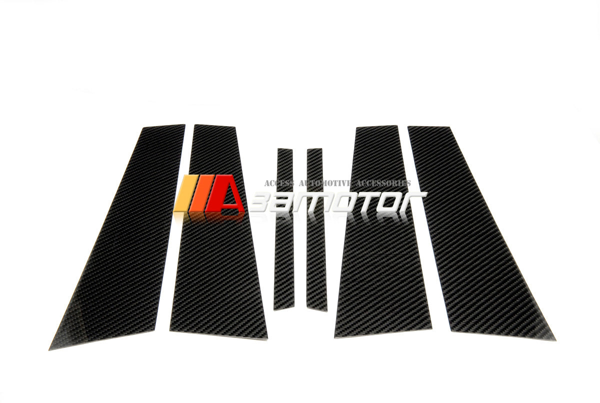 Carbon Fiber Door B Pillar Panel Trim Covers 6PCS Set fit for 2008-2014 Mercedes W204 C-Class Sedan