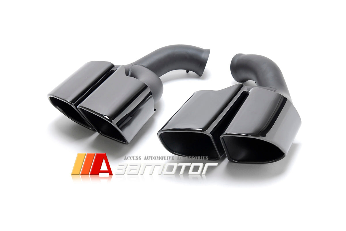 Square Tip Muffler Black Exhaust Tail Pipe Stainless fits 2015-2017 Porsche Cayenne