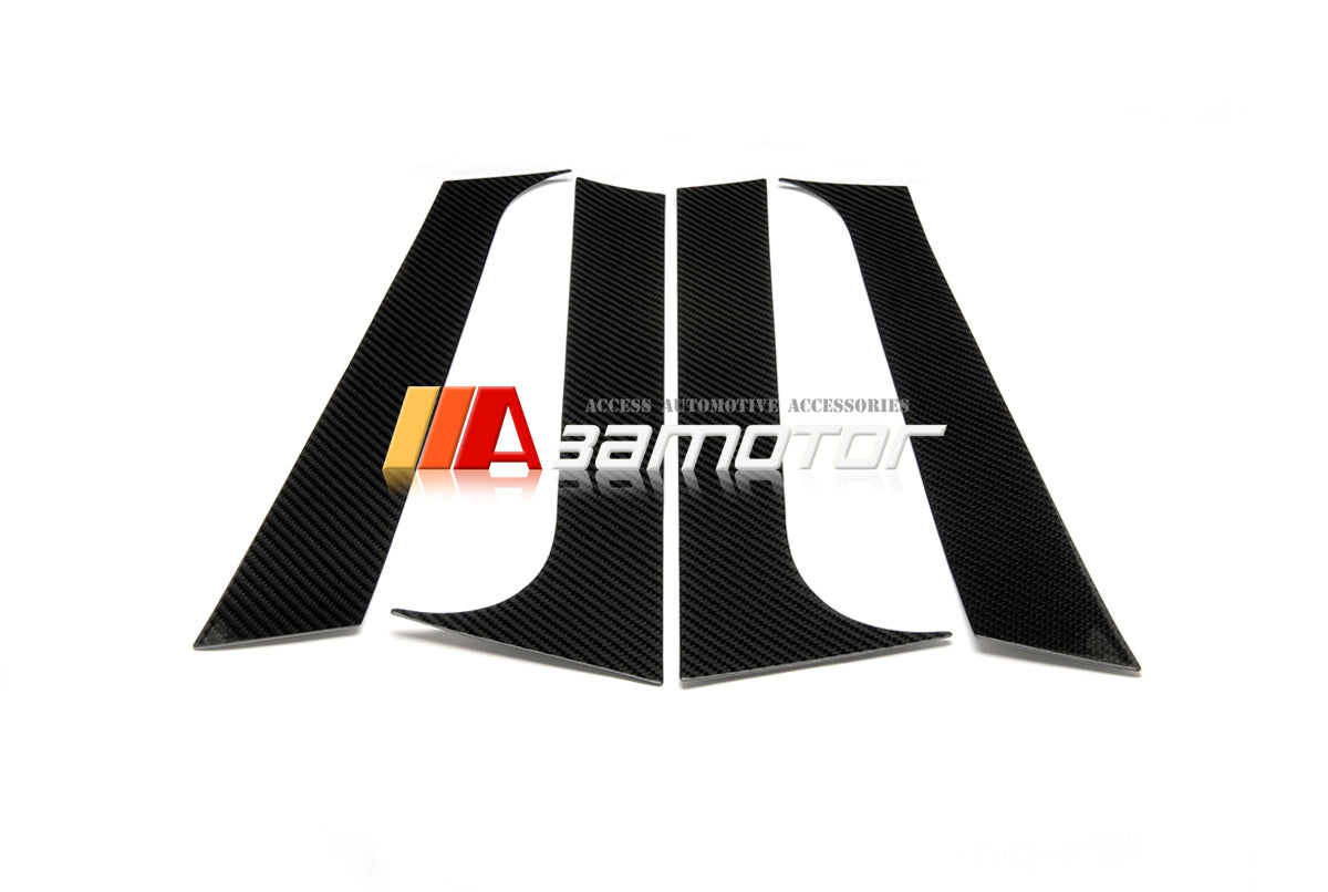 Carbon Fiber Door B Pillar Panel Trim Covers 4PCS Set fit for Peugeot 206 Wagon 5-Door