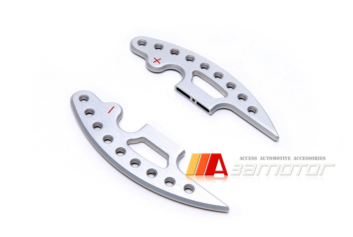 Extended DCT Silver Shifter Paddles Set w/ Machined Hole fit for BMW E90 M3 / E92 M3 / E93 M3 / E70 X5M / E71 X6M