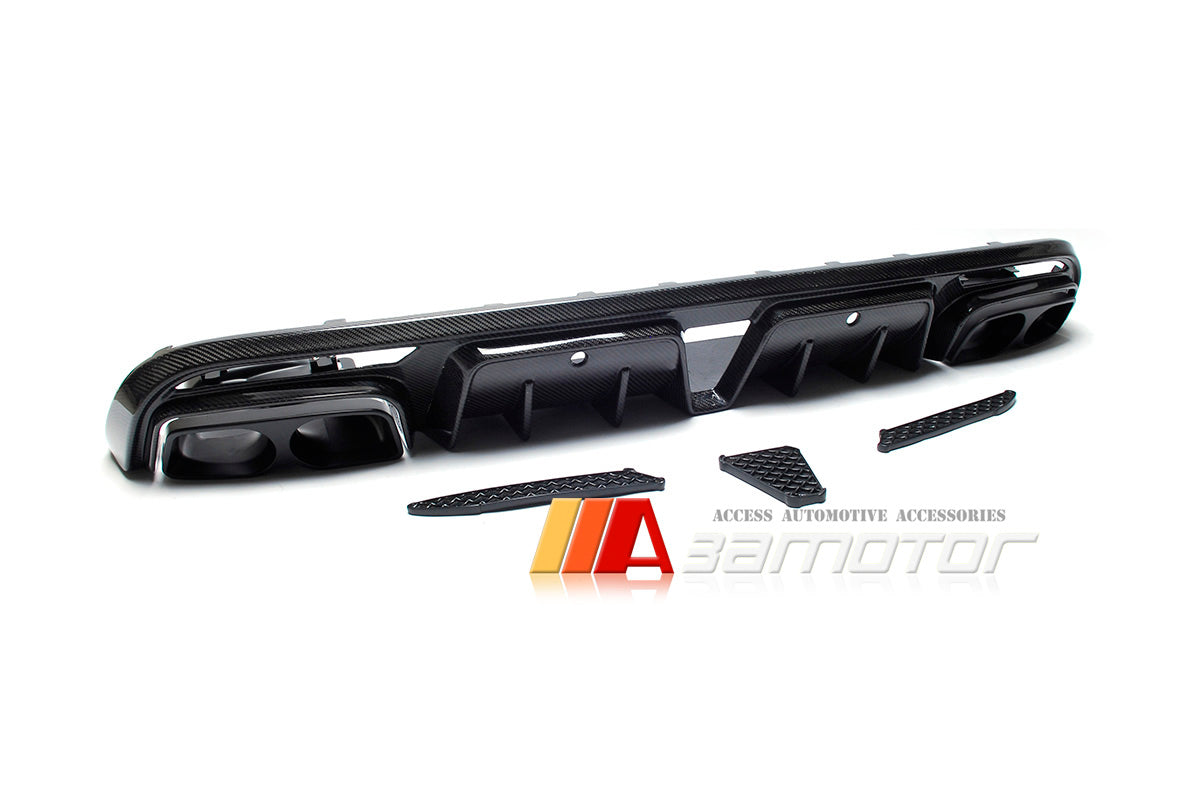 Carbon Fiber Rear Bumper Diffuser + Tips fit for 2015-2018 Mercedes W205 C43 / C63 / C63S AMG