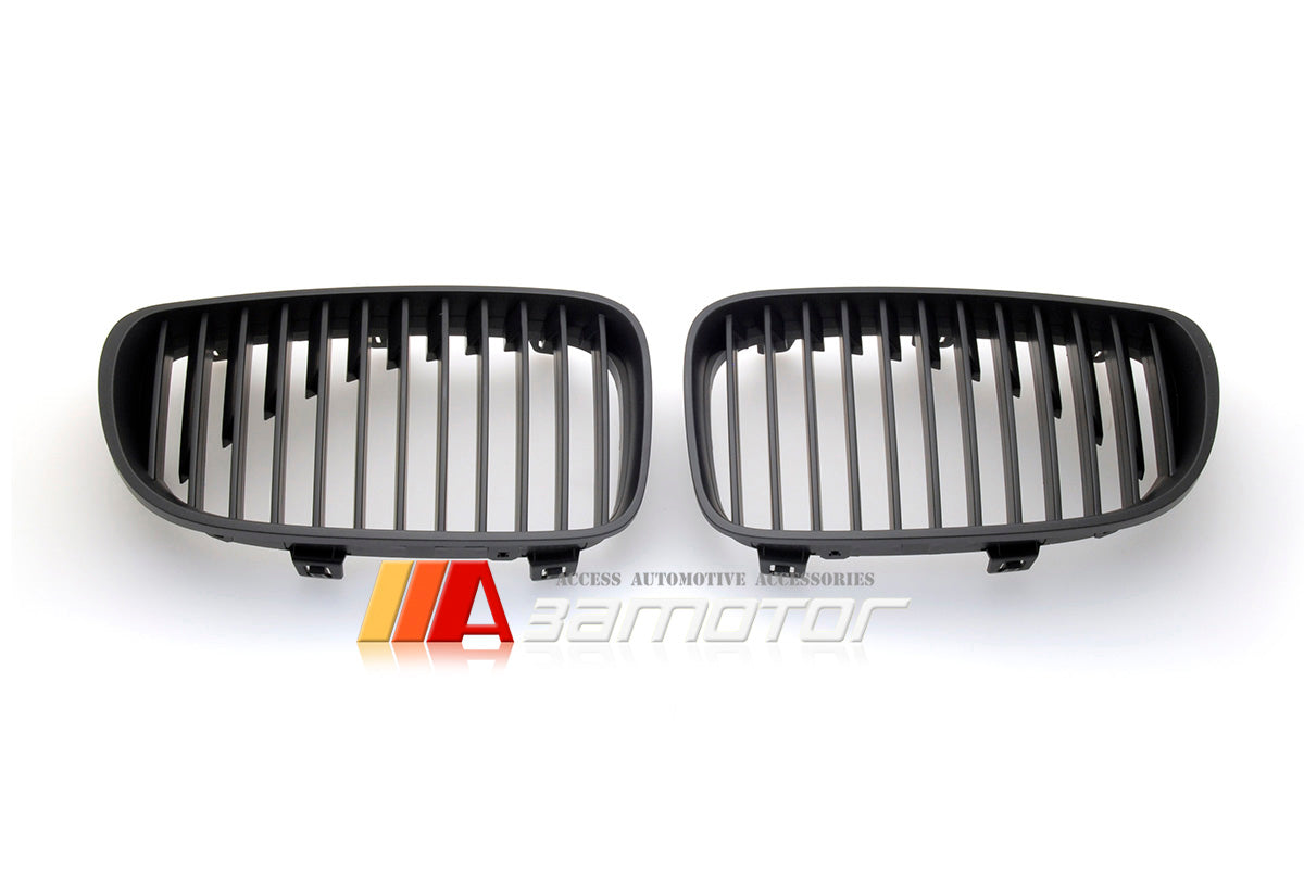 Matte Black Front Kidney Grilles Set fit for 2007-2011 BMW E82 / E88 / E87 LCI / E81 1-Series
