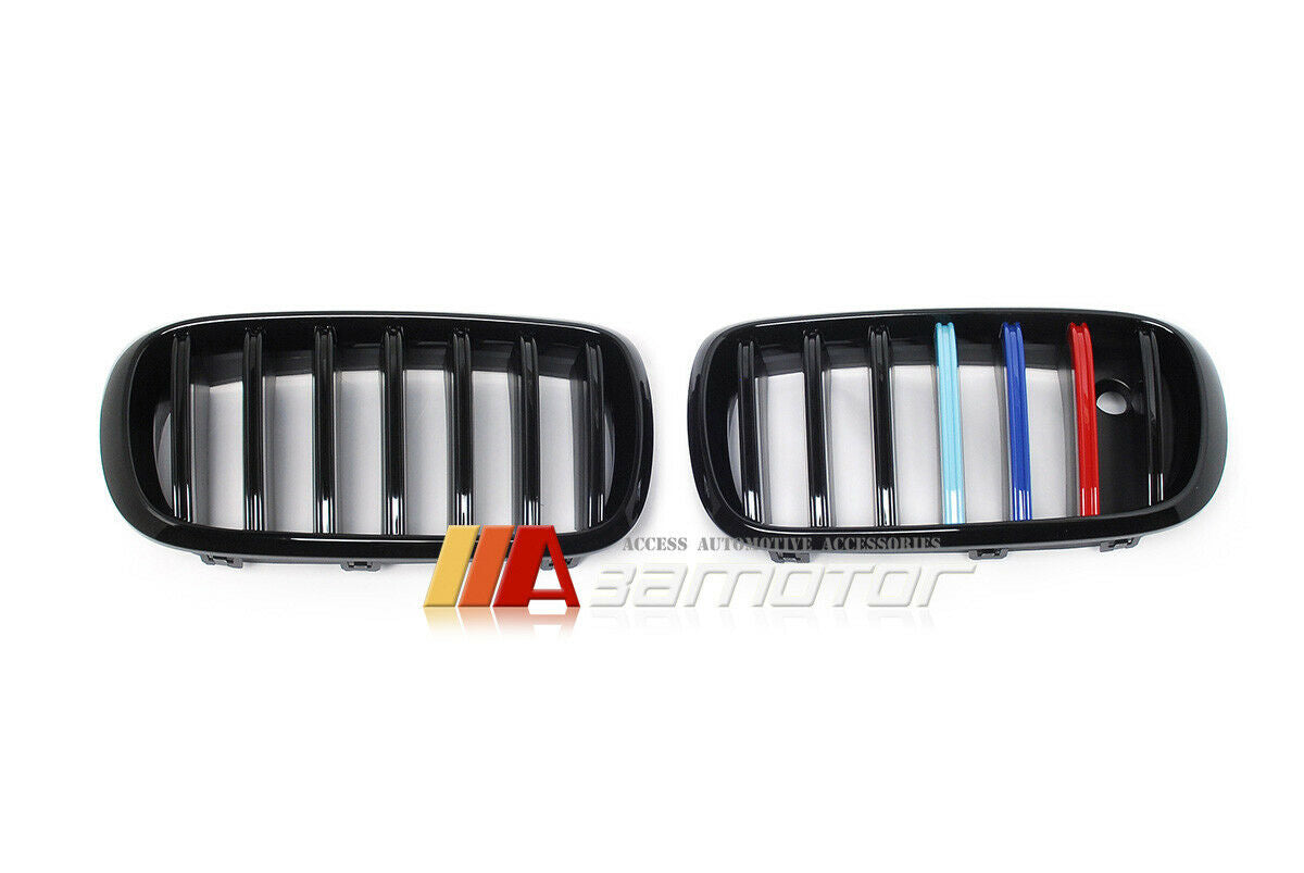 Gloss Black Front Kidney Grilles M Color Night Vision fit for 2014-2018 BMW F15 X5 X5M