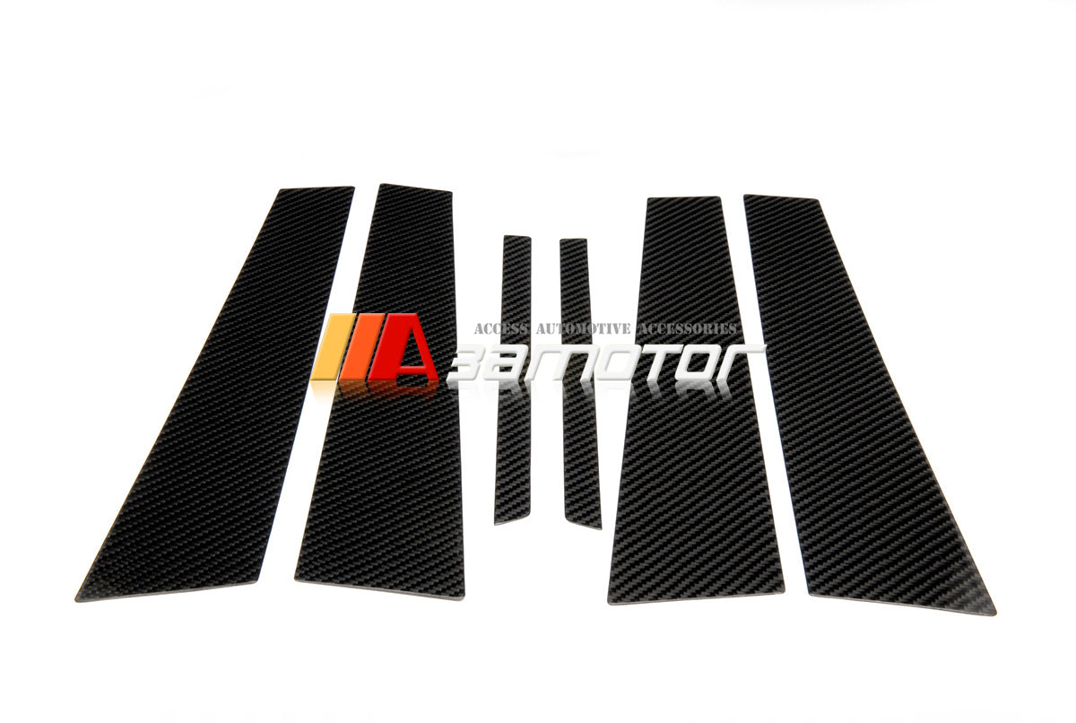 Carbon Fiber Door B Pillar Panel Trim Covers 6PCS Set fit for 2001-2007 Mercedes W203 C-Class Sedan