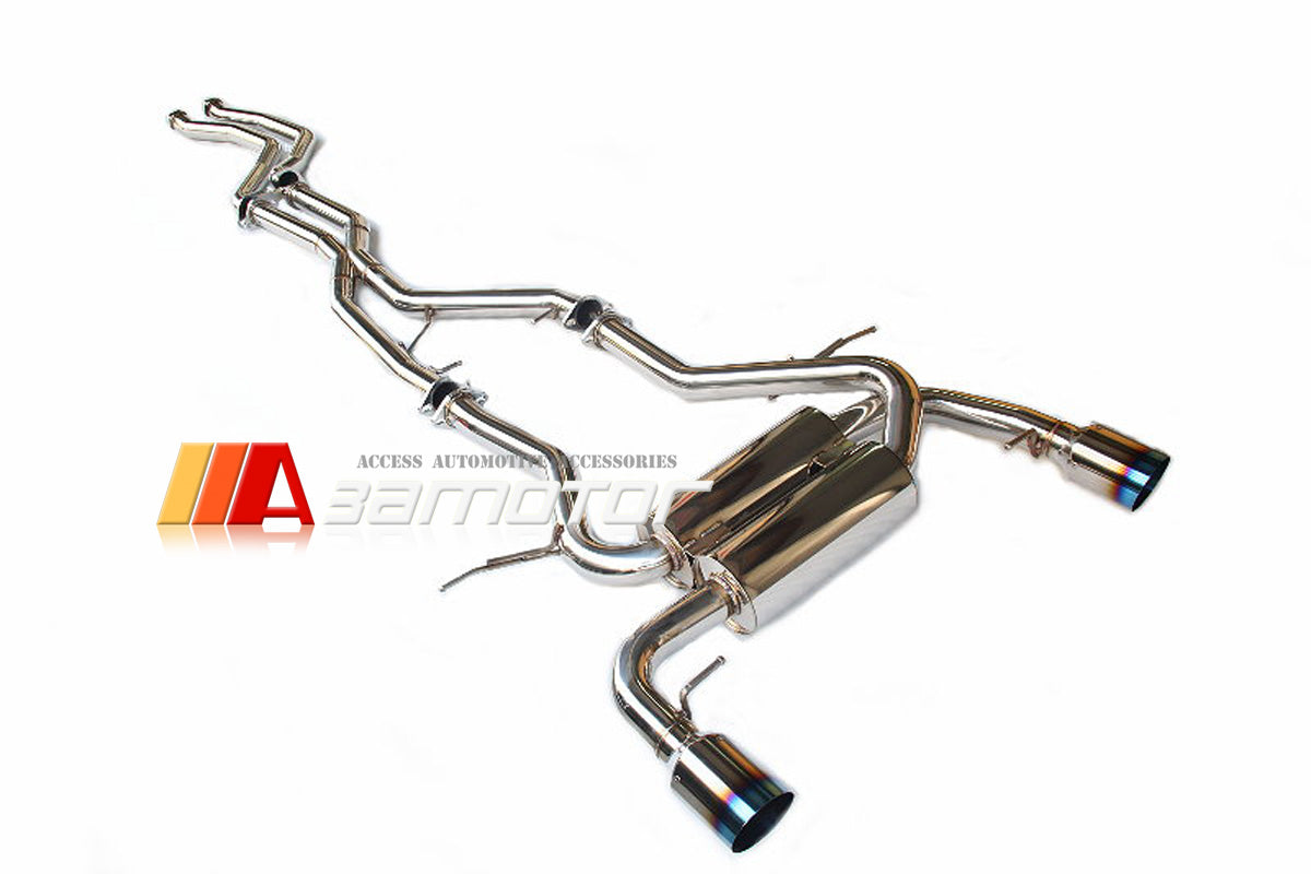 Titanium Tips Stainless Cat Back Dual Exhaust System fit for 2007-2010 BMW E92 / E93 3-Series 335i