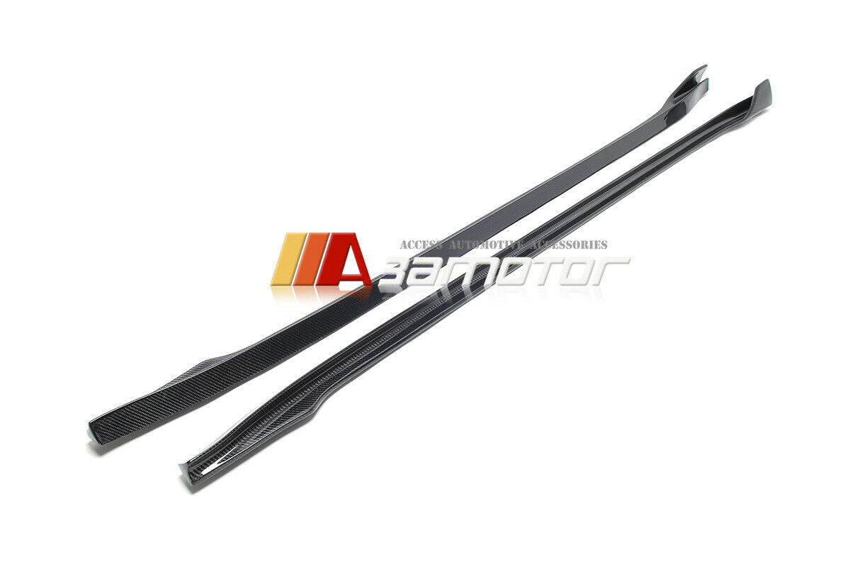 Carbon Fiber V Side Skirt Extensions Panels Set fit for 2017-2023 Tesla Model 3