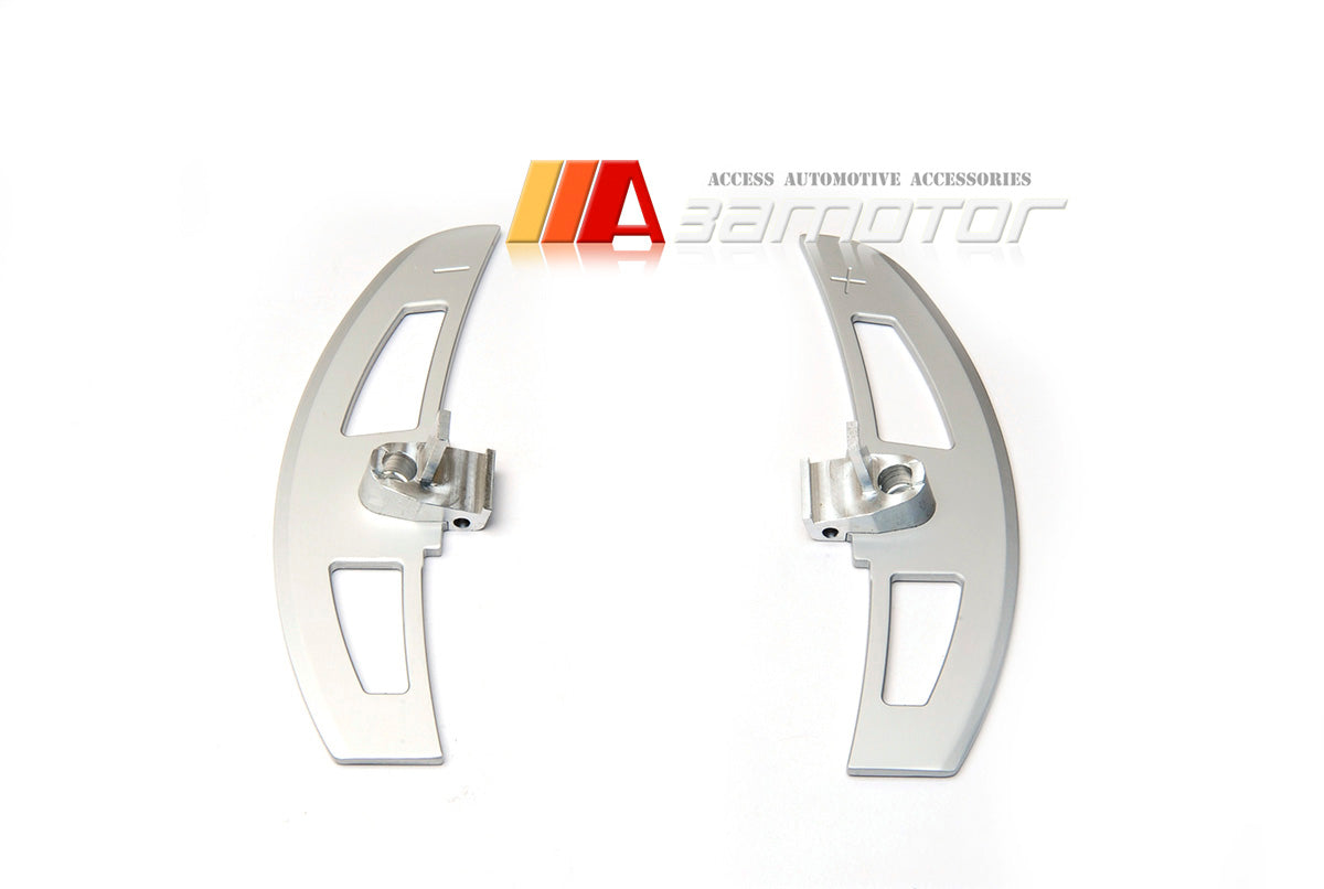 Silver Aluminum Shift Steering Wheel Paddle Shifter Paddles Set fits 2001-2006 BMW E46 M3 SMG