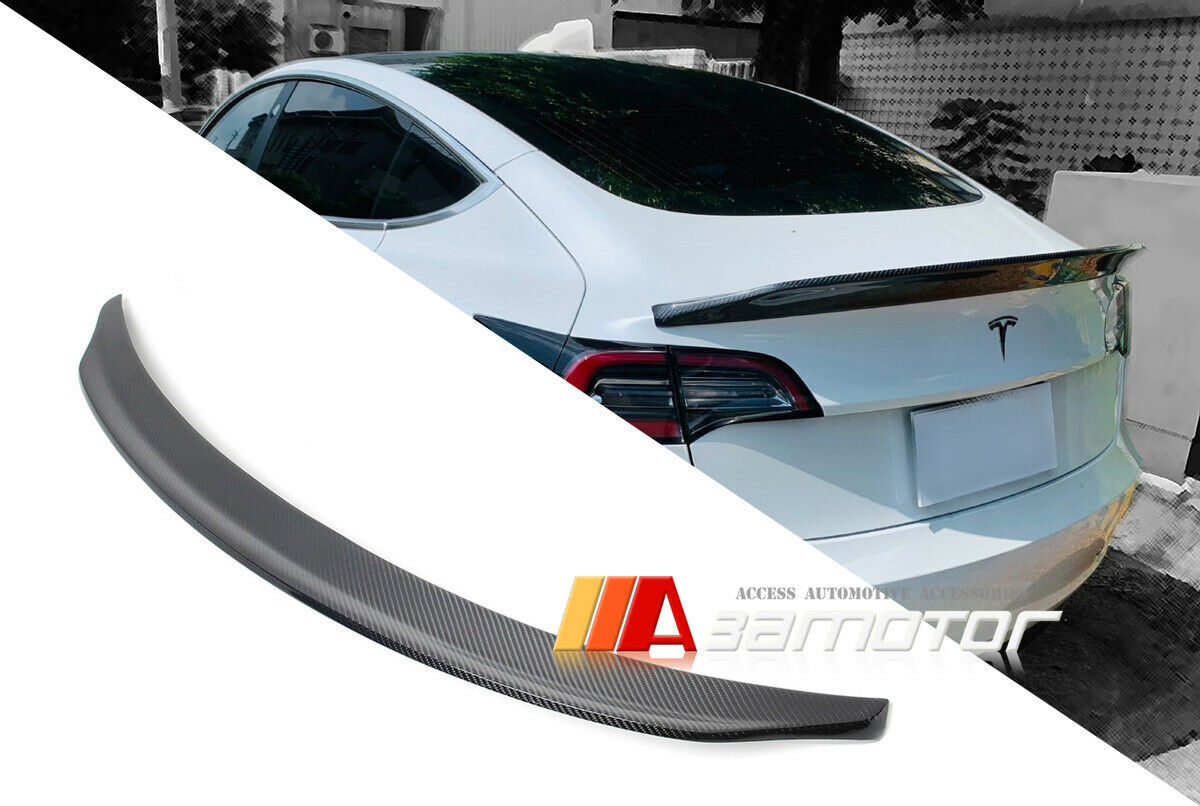 Duckbill Carbon Fiber Rear Trunk Spoiler Wing fits 2017-2023 Tesla Model 3