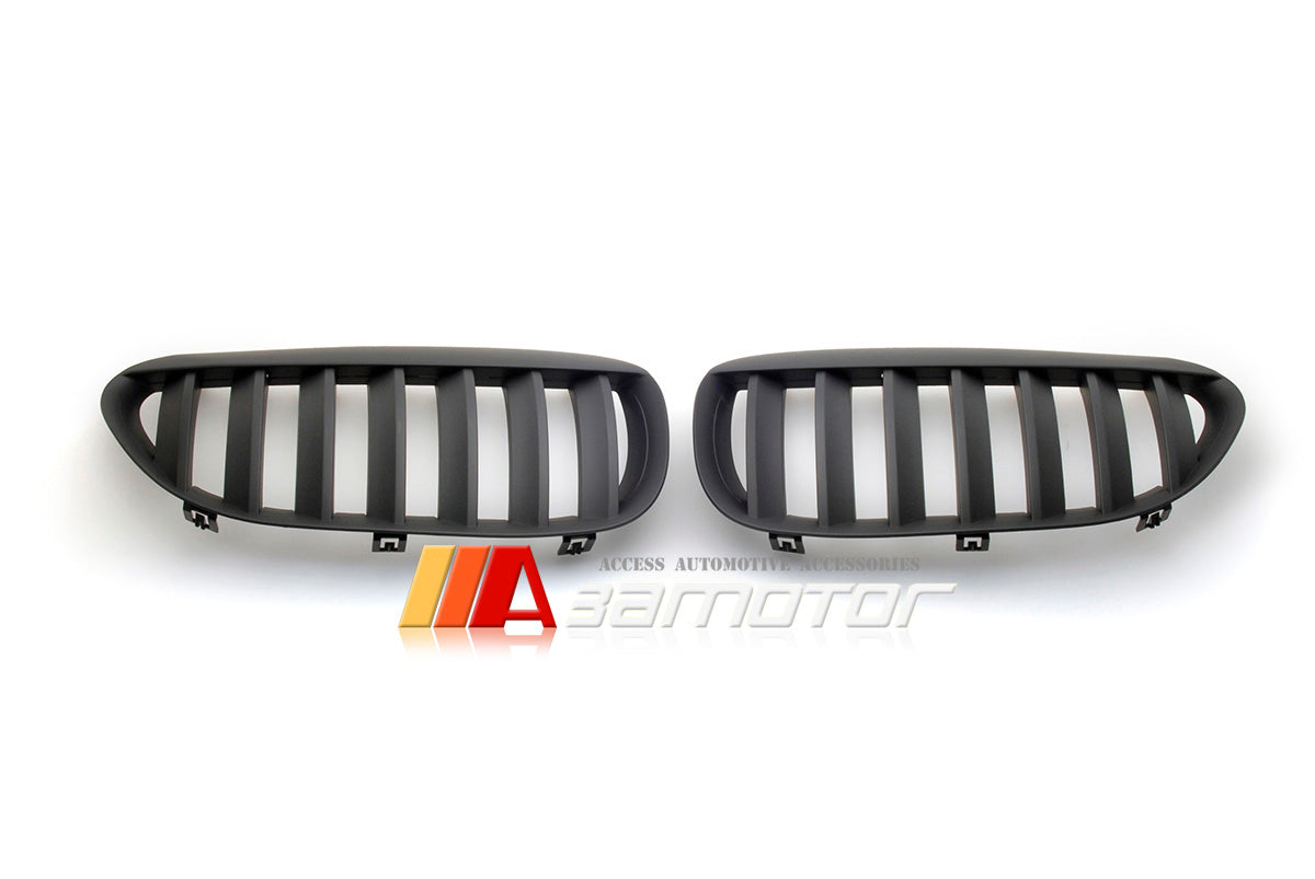 Matte Black Front Kidney Grilles Set fit for 2004-2010 BMW E63 / E64 6-Series & M6