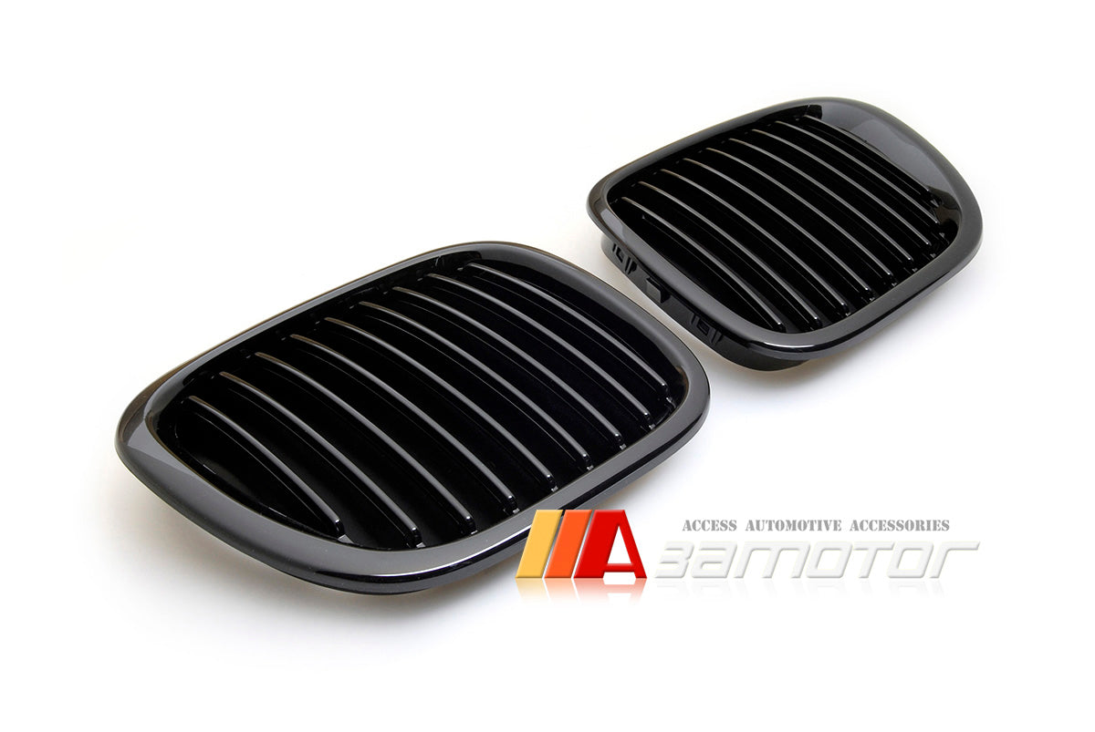 Gloss Black Front Kidney Grilles Set fit for 1996-2002 BMW Z3 Coupe Roadster