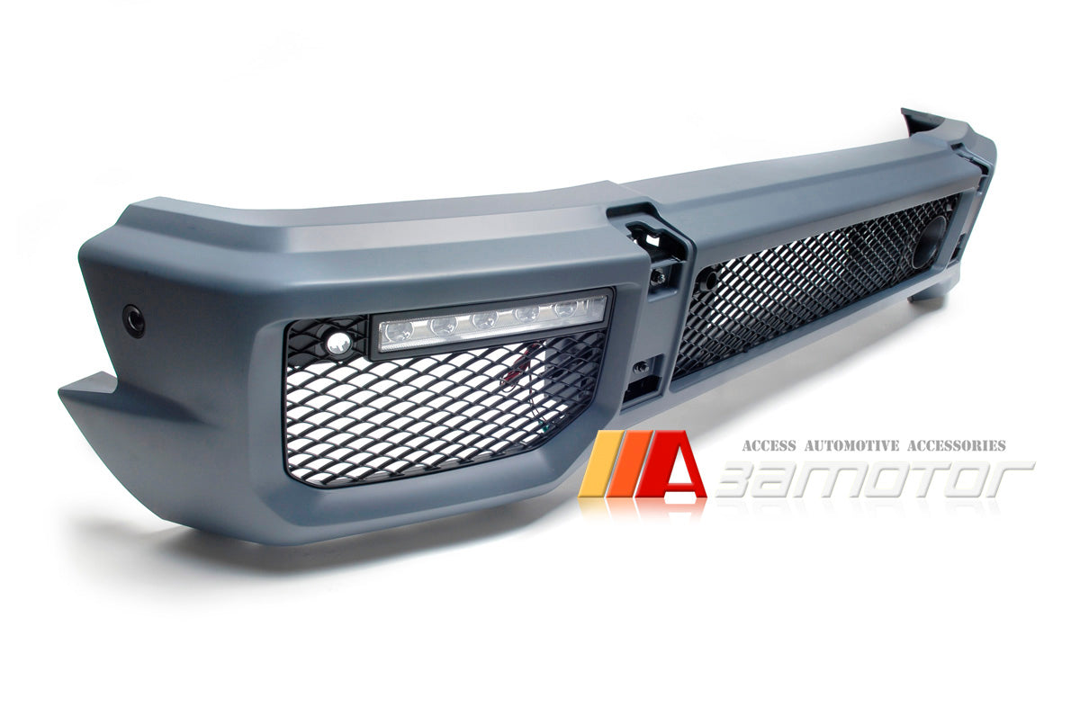 G65 Look Style Body Kit Front Bumper + LED lights fit for 1999-2017 Mercedes W463 G-Class
