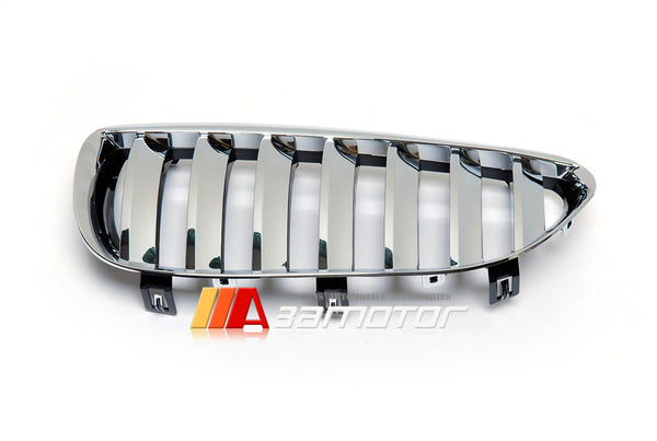 Genuine BMW Chrome & Silver Kidney Grille Set For E63 E64 6 Series (2004-2010) – Front Double Slat Replacement