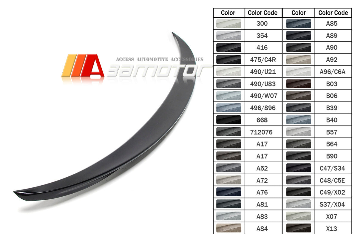 3AMOTOR Pre-Painted Rear Trunk Spoiler Wing MP Style fit for 2011-2016 BMW F10 5-Series Sedan & M5