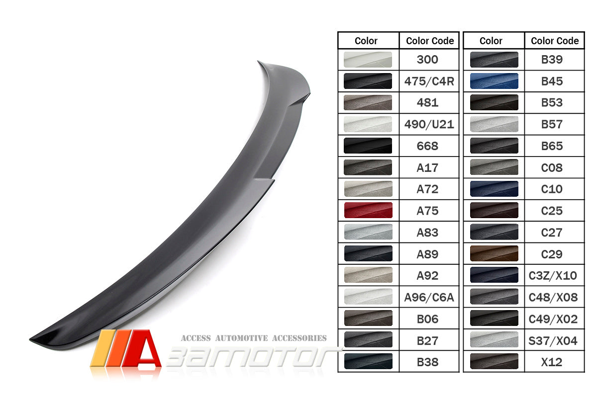 3AMOTOR Pre-Painted Rear Trunk Spoiler Wing M4 Style fit for 2014-2020 BMW F32 4-Series Coupe