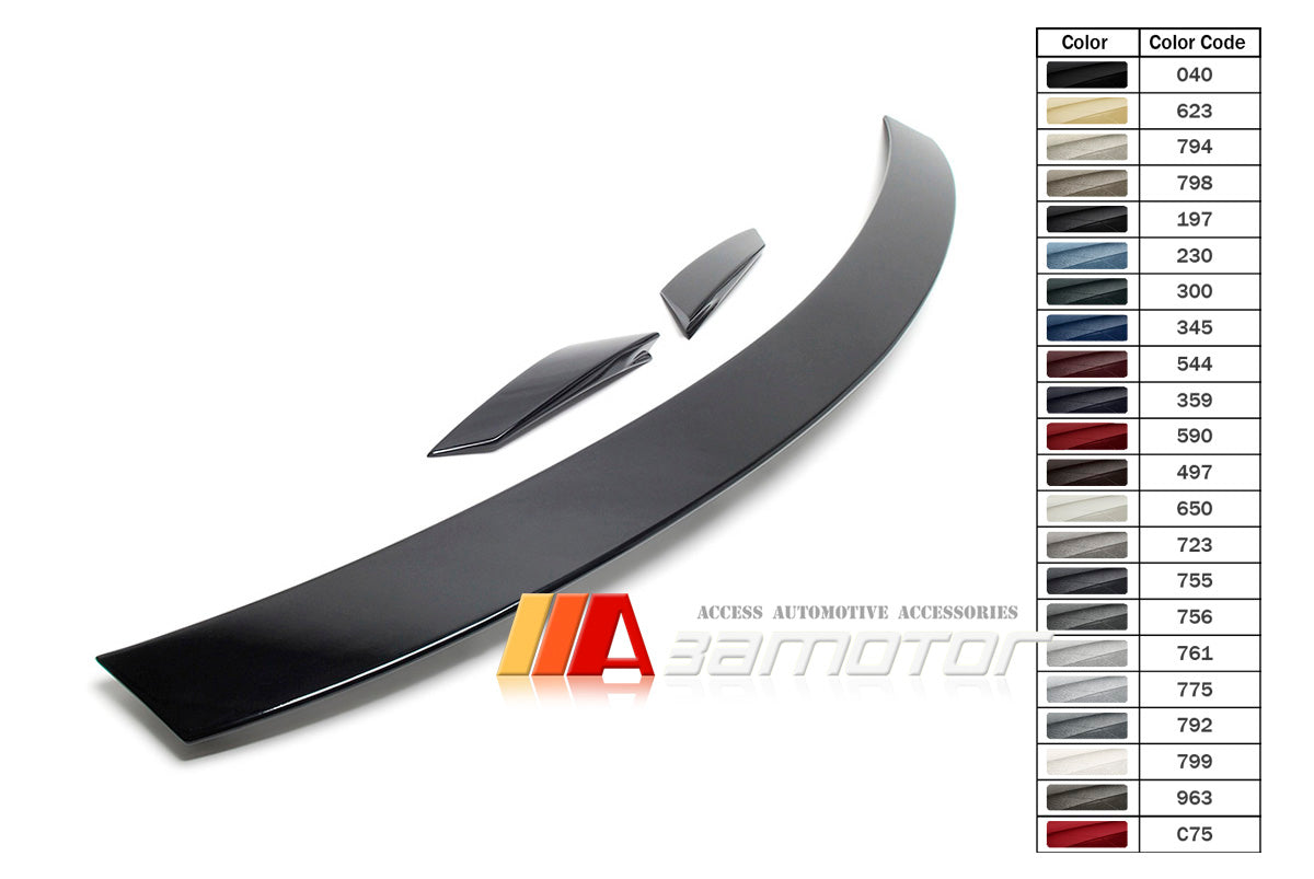 3AMOTOR Pre-Painted Rear Trunk Spoiler 3PC Style fit for  2008-2014 Mercedes W204 C-Class Sedan