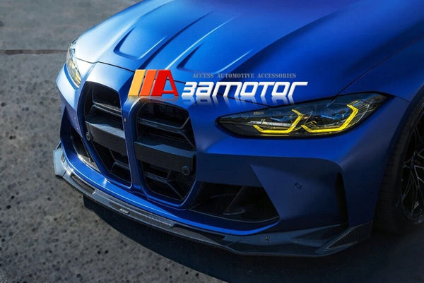 Carbon Fiber Front Bumper Lip Spoiler Set V Style fit for 2021-2024 BMW G80 M3 G82 G83 M4