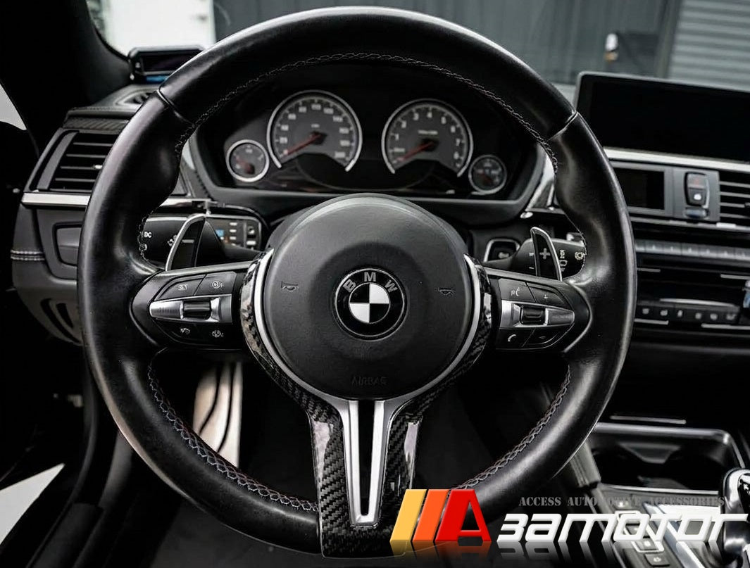 Carbon Fiber Steering Wheel Center Trim Cover fits 2015-2020 BMW F87 M2 / F80 M3 / F82 F83 M4