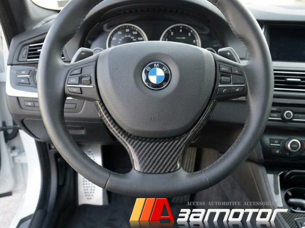 Carbon Fiber Steering Wheel Font Trim Cover fit for BMW 5-Series F10 F11 F12 F13 F01 F02