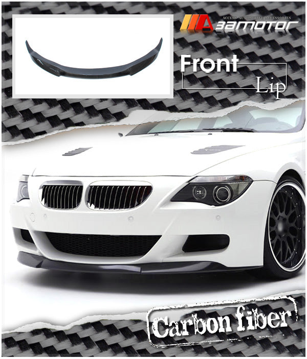 Carbon Fiber V Front Bumper Lip Spoiler fit for 2005-2011 BMW E63 M6 / E64 M6