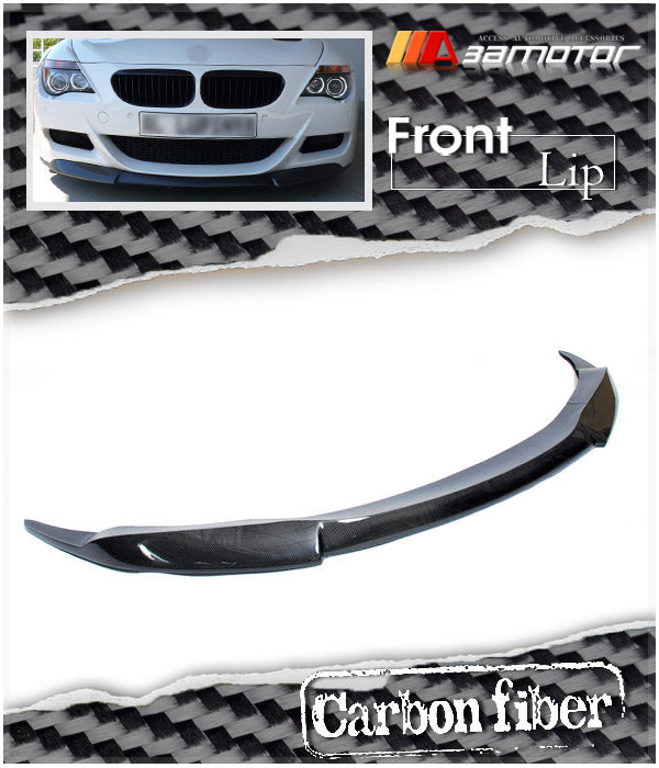 Carbon Fiber V Front Bumper Lip Spoiler fit for 2005-2011 BMW E63 M6 / E64 M6