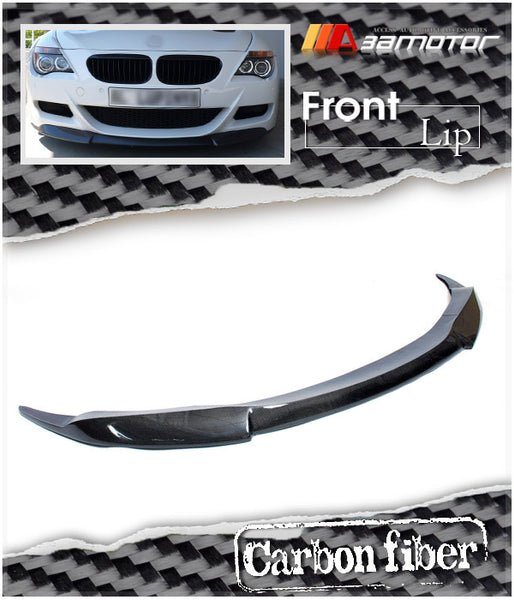 Carbon Fiber V Front Bumper Lip Spoiler fit for 2005-2011 BMW E63 M6 / E64 M6