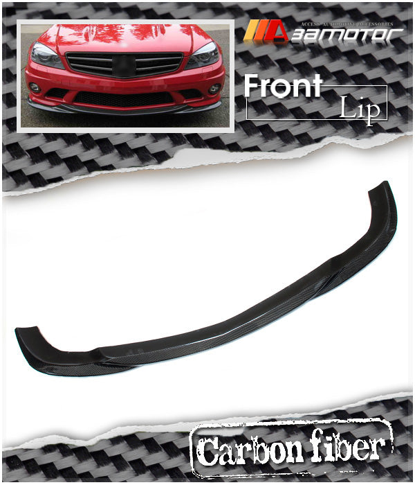 Carbon Fiber GH Front Bumper Lip Spoiler fit for 2008-2011 Mercedes W204 C63 Pre-Facelift AMG