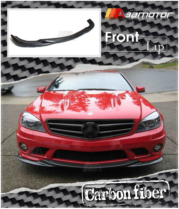 Carbon Fiber GH Front Bumper Lip Spoiler fit for 2008-2011 Mercedes W204 C63 Pre-Facelift AMG