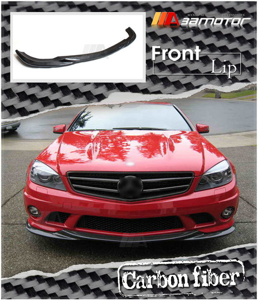 Carbon Fiber GH Front Bumper Lip Spoiler fit for 2008-2011 Mercedes W204 C63 Pre-Facelift AMG