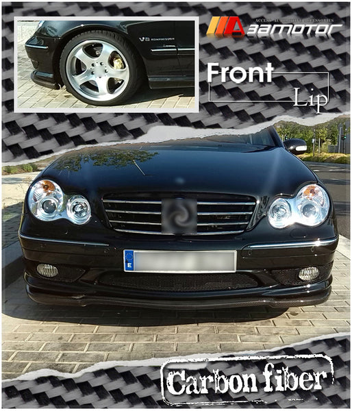 Carbon Fiber Front Bumper Lip Spoiler fit for 2000-2007 Mercedes W203 C-Class AMG