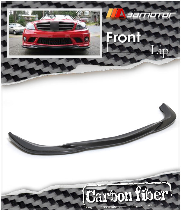 Carbon Fiber Front Bumper Lip Spoiler fit for 2008-2010 Mercedes W204 C-Class Pre-facelift AMG