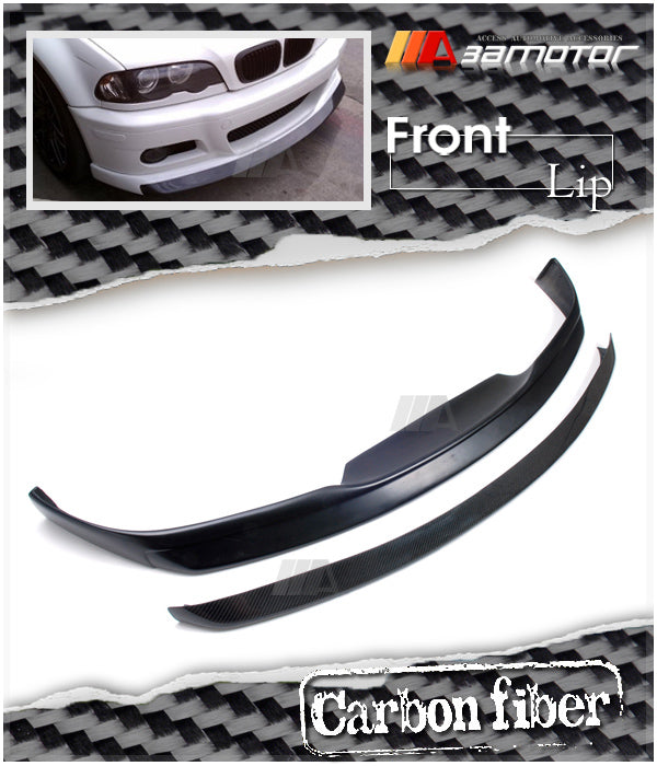 Carbon Fiber Front Bumper Lip Spoiler 2PCS fit for 2001-2006 BMW E46 M3