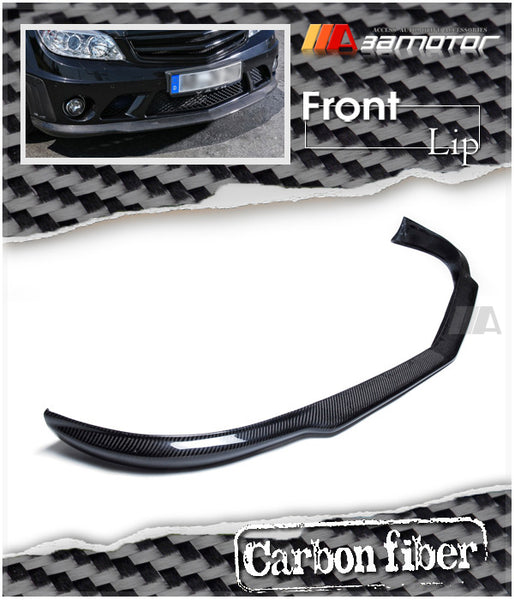 Carbon Fiber V front Bumper Lip Spoiler fit for 2008-2011 Mercedes W204 C63 Pre-Facelift AMG