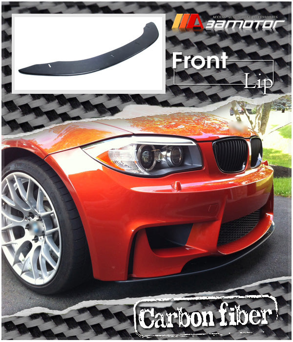 Carbon Fiber Front Lip Spoiler fit for 2008-2013 BMW E82 / E88 1-Series M Sport & 1M