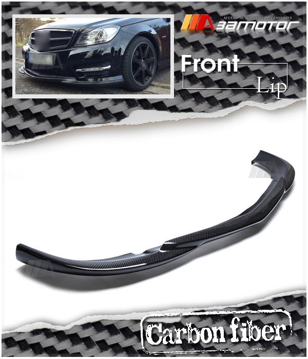 Carbon Fiber GH Front Bumper Lip Spoiler fit for 2012-2014 Mercedes W204 C-Class Sedan Pre-Facelift AMG / 2011-2015 C204 C-Class Coupe AMG