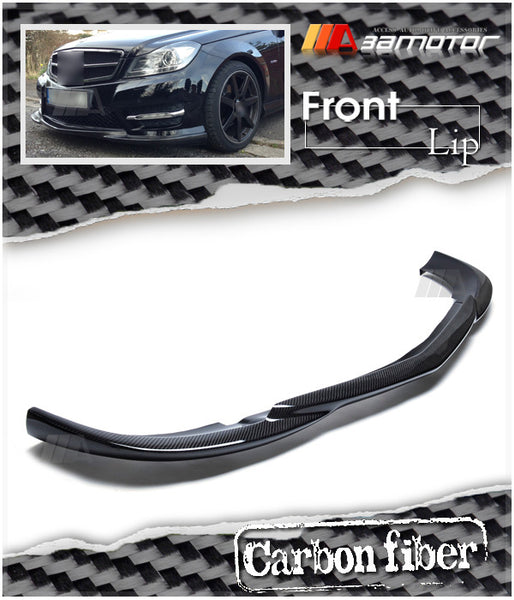 Carbon Fiber GH Front Bumper Lip Spoiler fit for 2012-2014 Mercedes W204 C-Class Sedan Pre-Facelift AMG / 2011-2015 C204 C-Class Coupe AMG