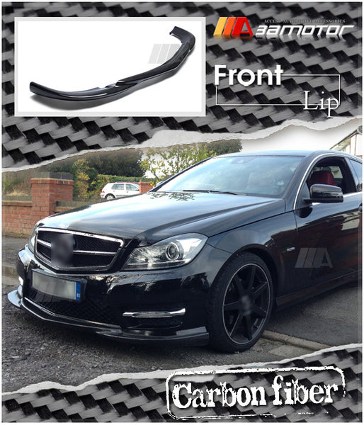 Carbon Fiber GH Front Bumper Lip Spoiler fit for 2012-2014 Mercedes W204 C-Class Sedan Pre-Facelift AMG / 2011-2015 C204 C-Class Coupe AMG