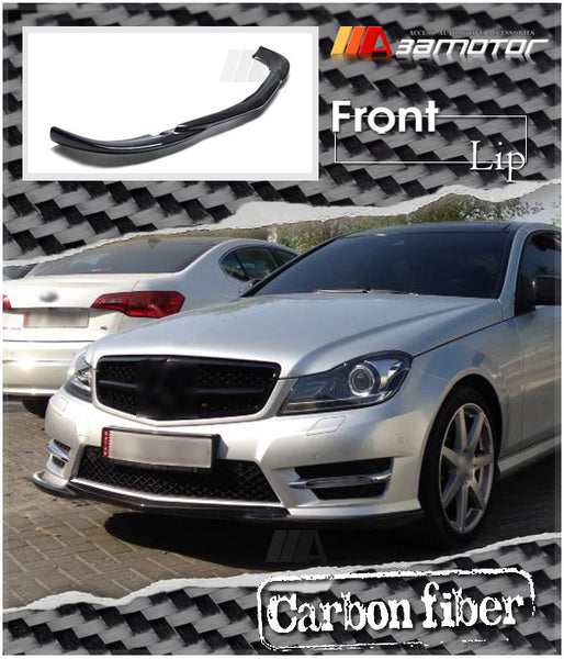 Carbon Fiber GH Front Bumper Lip Spoiler fit for 2012-2014 Mercedes W204 C-Class Sedan Pre-Facelift AMG / 2011-2015 C204 C-Class Coupe AMG